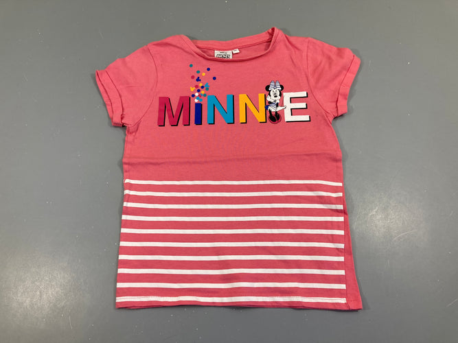 T-shirt m.c à revers rose Minnie, moins cher chez Petit Kiwi