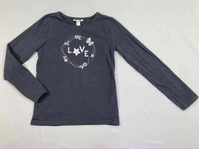 T-shirt m.l gris foncé Love, moins cher chez Petit Kiwi