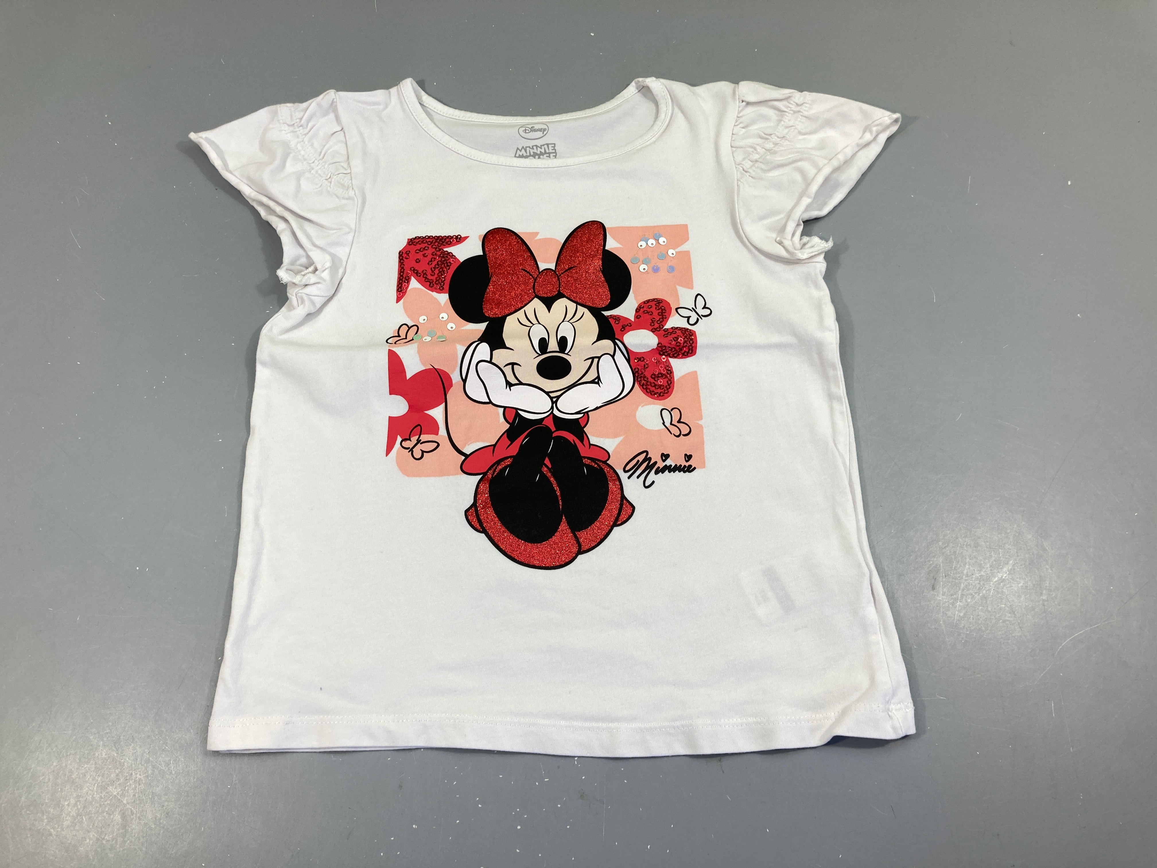 T-shirt m.c blanc Minnie sequins