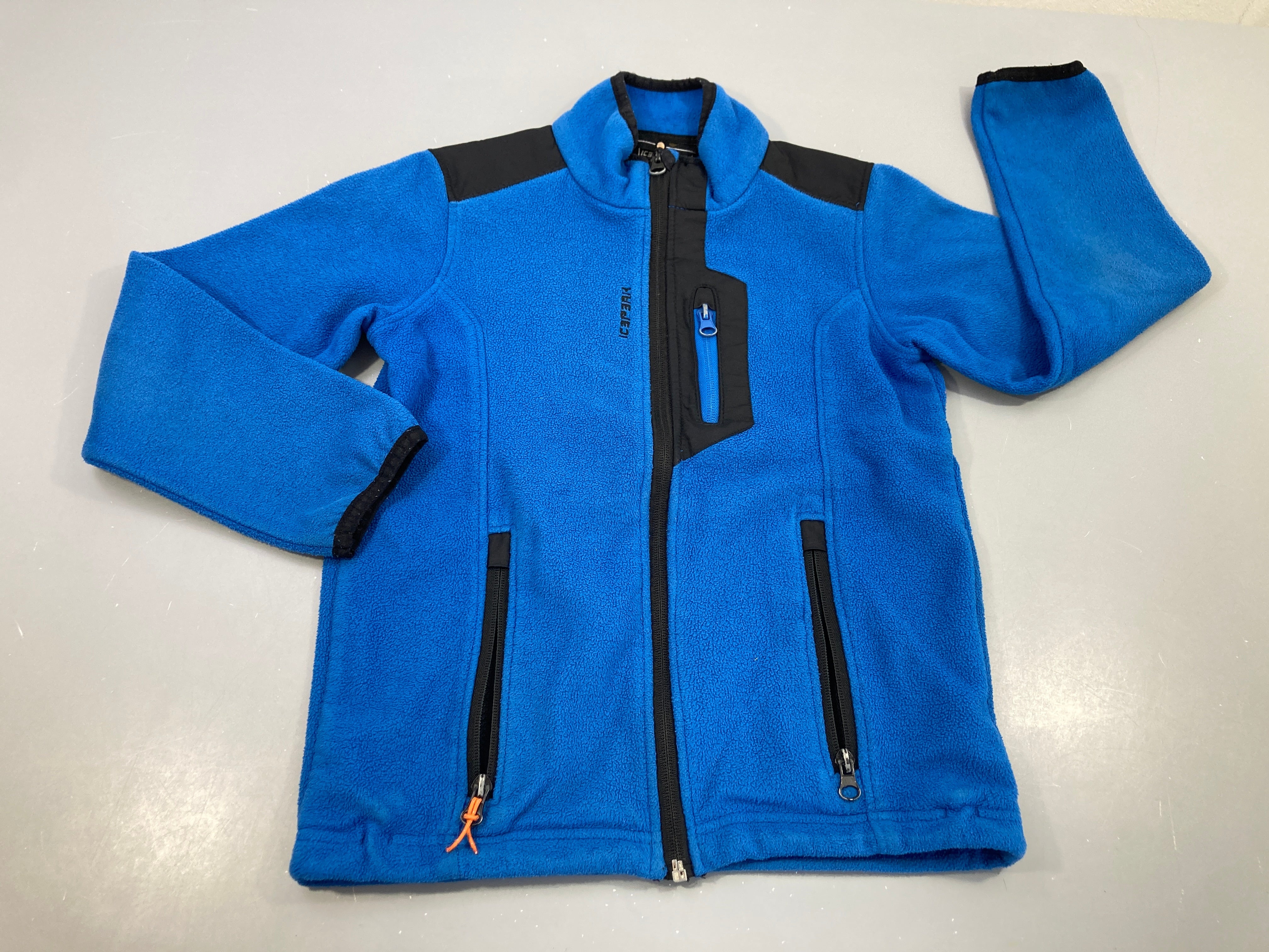 Polar zippé, bleu/ noir 