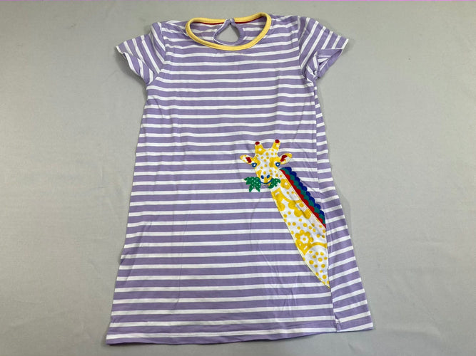 Robe m.c jersey mauve rayé girafe, moins cher chez Petit Kiwi