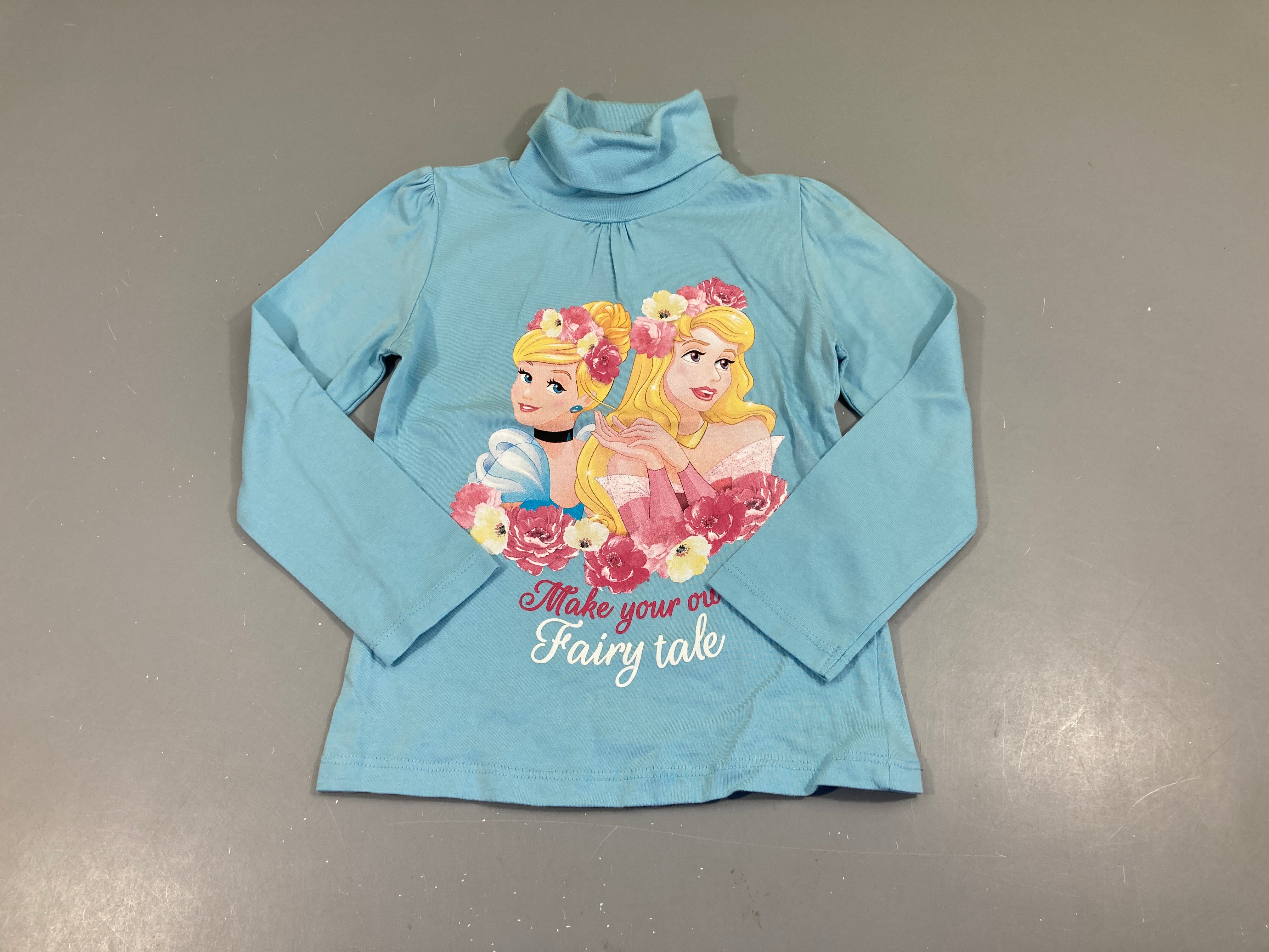 T-shirt m.l col roulé bleu Princesses