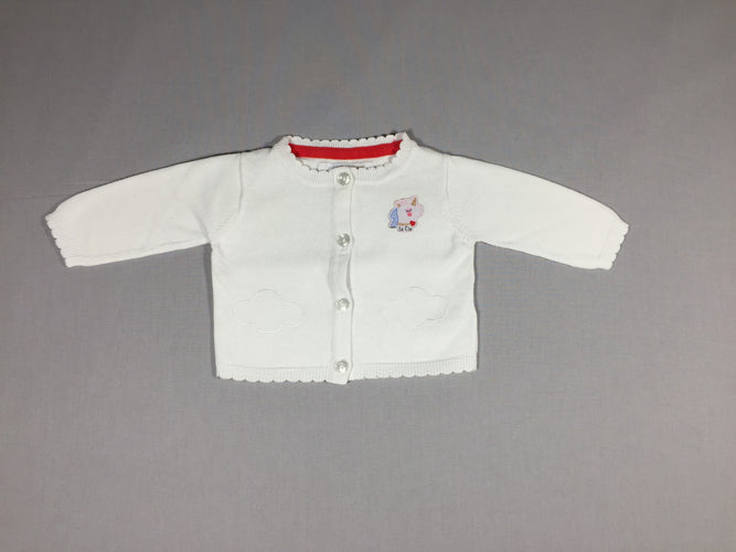 Gilet blanc licorne, moins cher chez Petit Kiwi