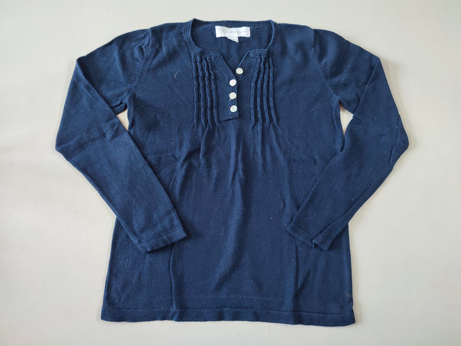 Pull fin bleu marine 4 boutons na crés, moins cher chez Petit Kiwi