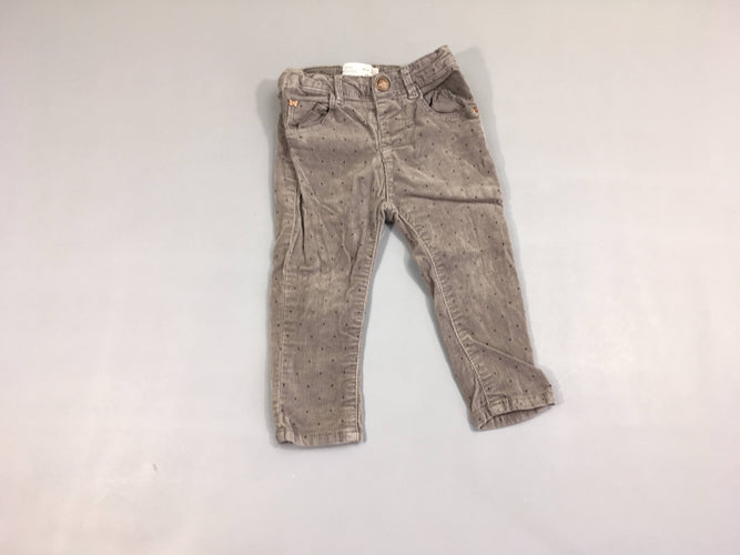 Pantalon velours gris pois, moins cher chez Petit Kiwi