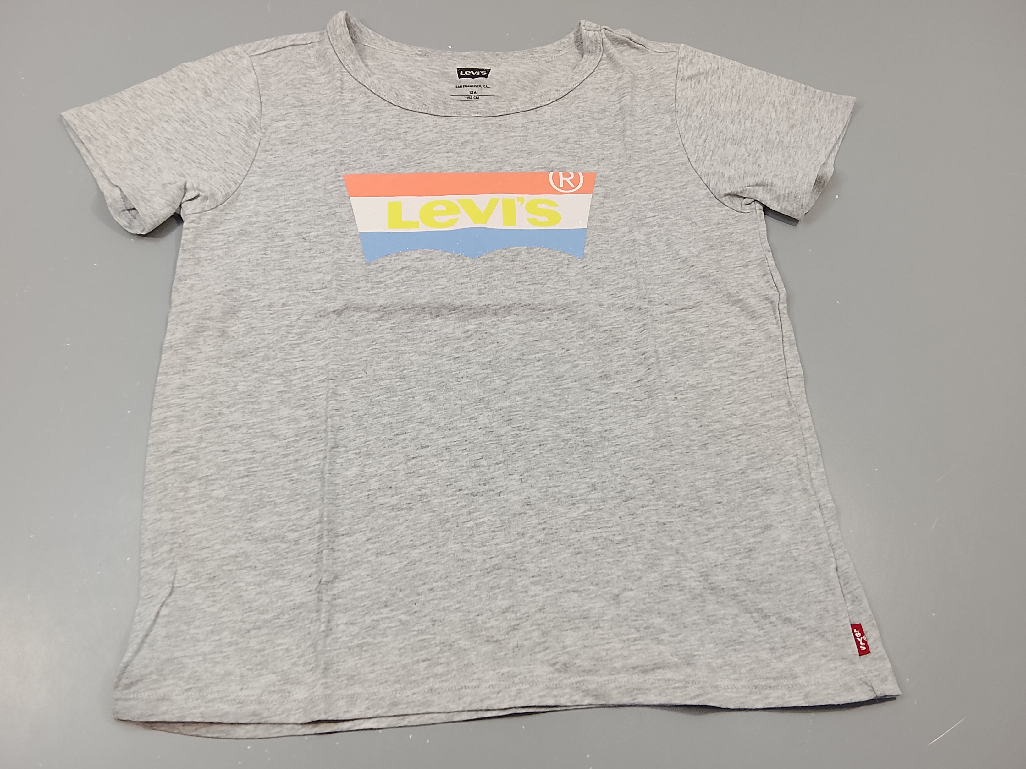 T-shirt m.c gris clair flammé 