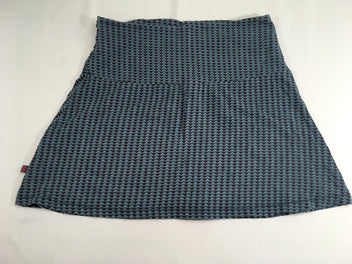 Jupe molleton bleu motifs, boulochée, Froy & Dind