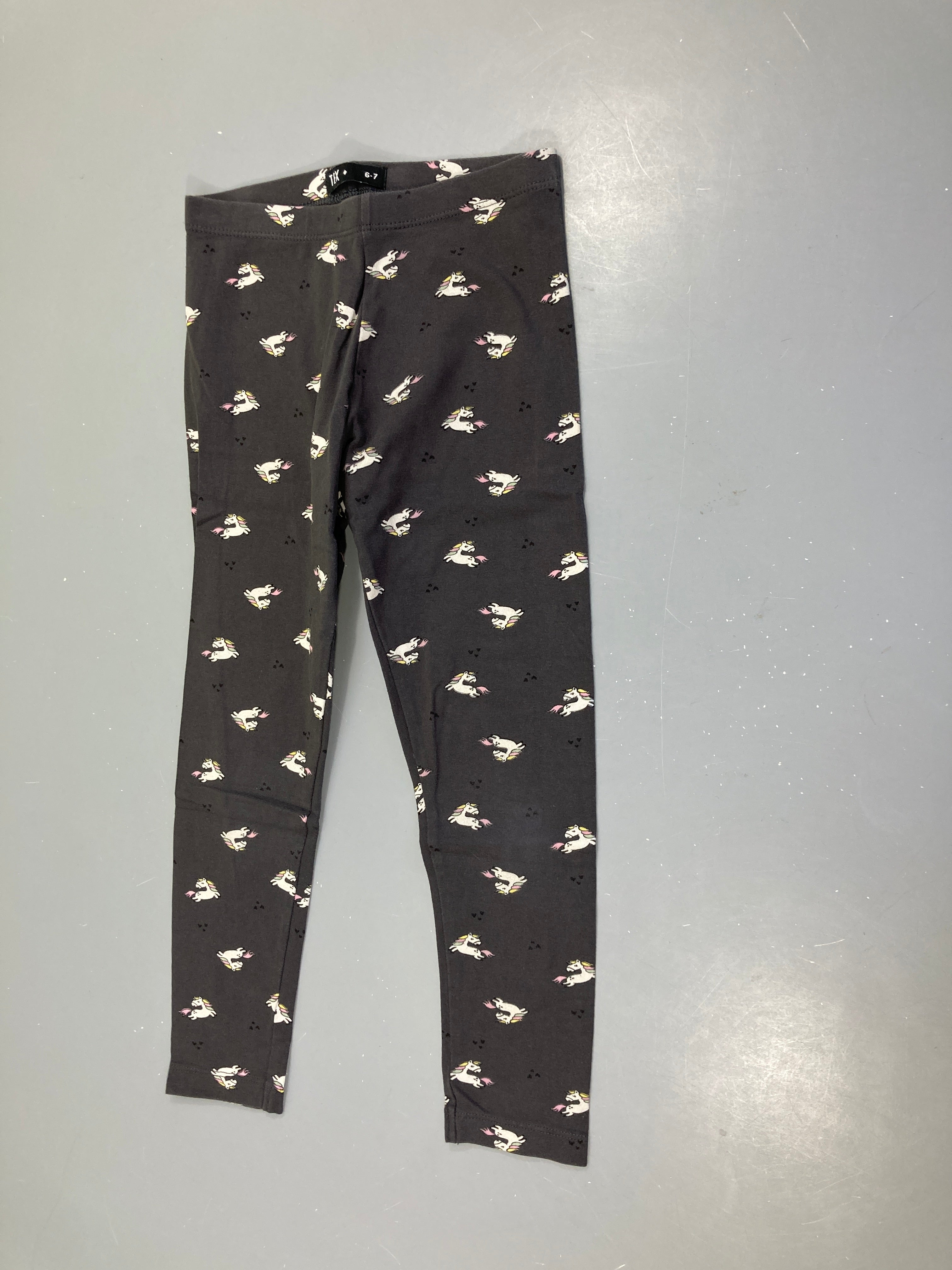 Legging gris foncé Licornes Coton Bio