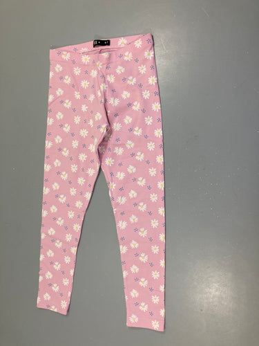 Legging rose paquerettes Coton Bio, moins cher chez Petit Kiwi