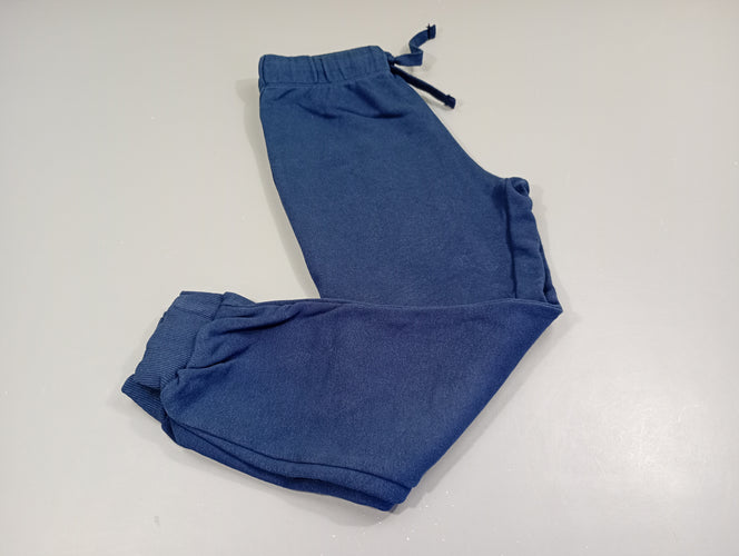 Pantalon jogging bleu, taille et chevilles élastiques, moins cher chez Petit Kiwi