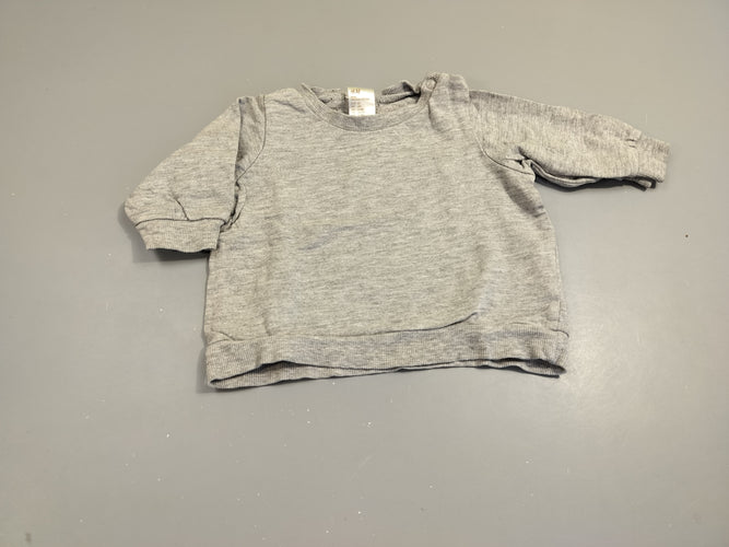 T-shirt m.l gris clair flammé, intérieur chaud et doux  95% coton  5% viscose, moins cher chez Petit Kiwi