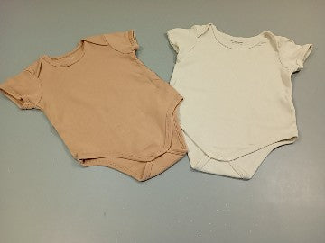 Lot de 2 bodies m.c 1 brun clair/ 1 écru