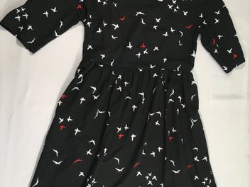 Robe m.c voile noir oiseaux, Envie de Fraise