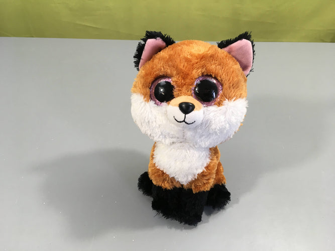 Peluche renard yeux pailletés, moins cher chez Petit Kiwi