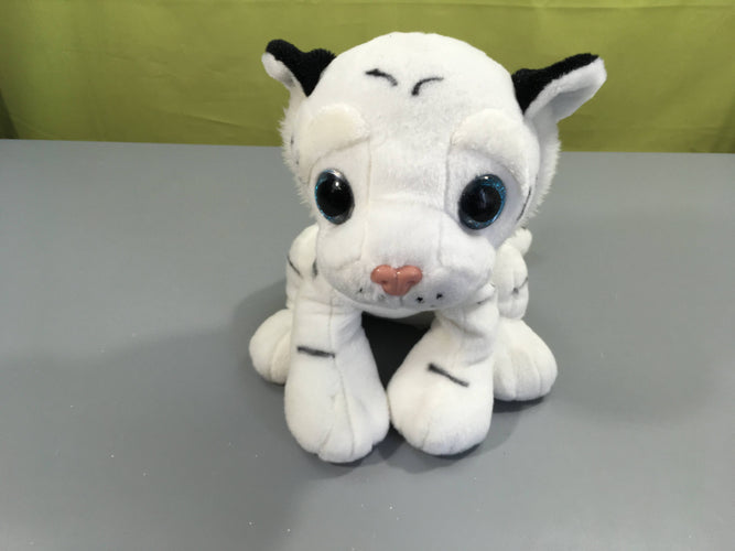 Peluche tigre blanc yeux pailletés, moins cher chez Petit Kiwi