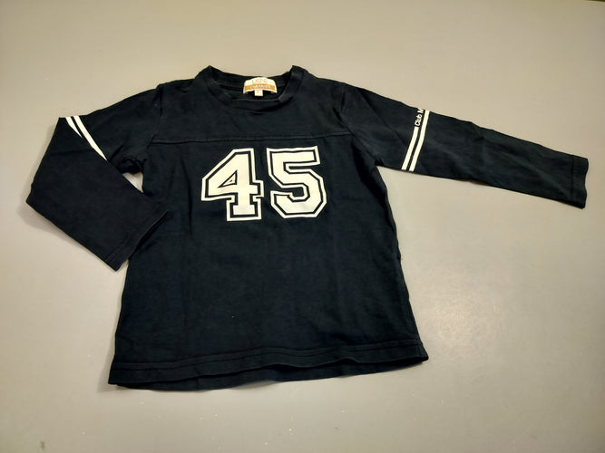 T-shirt m.l bleu marine  "45", moins cher chez Petit Kiwi
