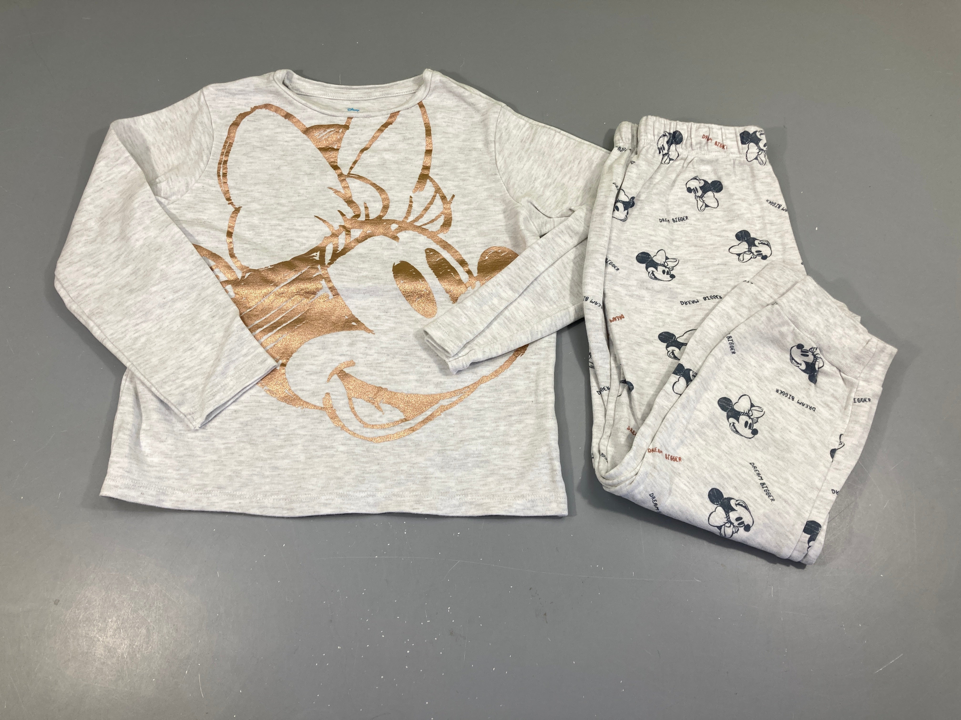 Pyjama 2 pcs.molleton gris clair chiné Minnie
