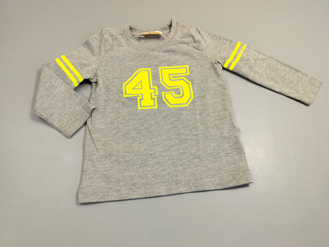 T-shirt m.l gris flammé "45", moins cher chez Petit Kiwi