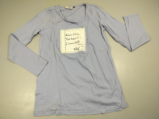 T-shirt m.l de grossesse bleu clair  "Maman et papa,..."Calinkalin, moins cher chez Petit Kiwi