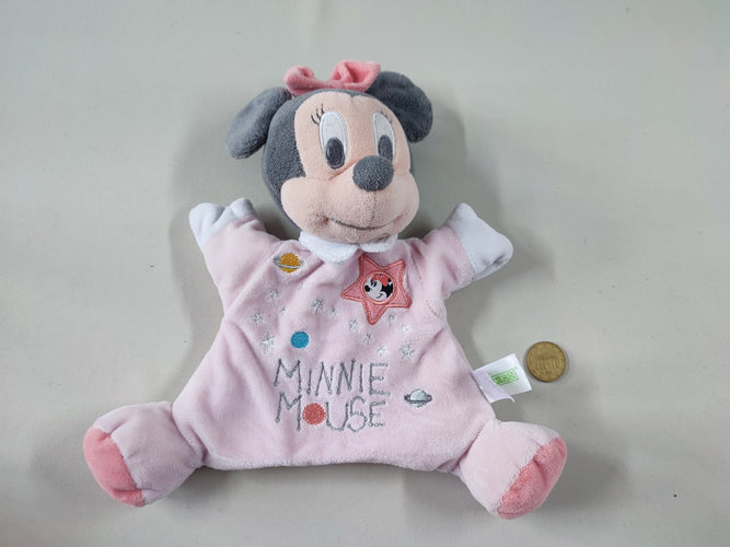 Doudou plat Minnie rose, moins cher chez Petit Kiwi