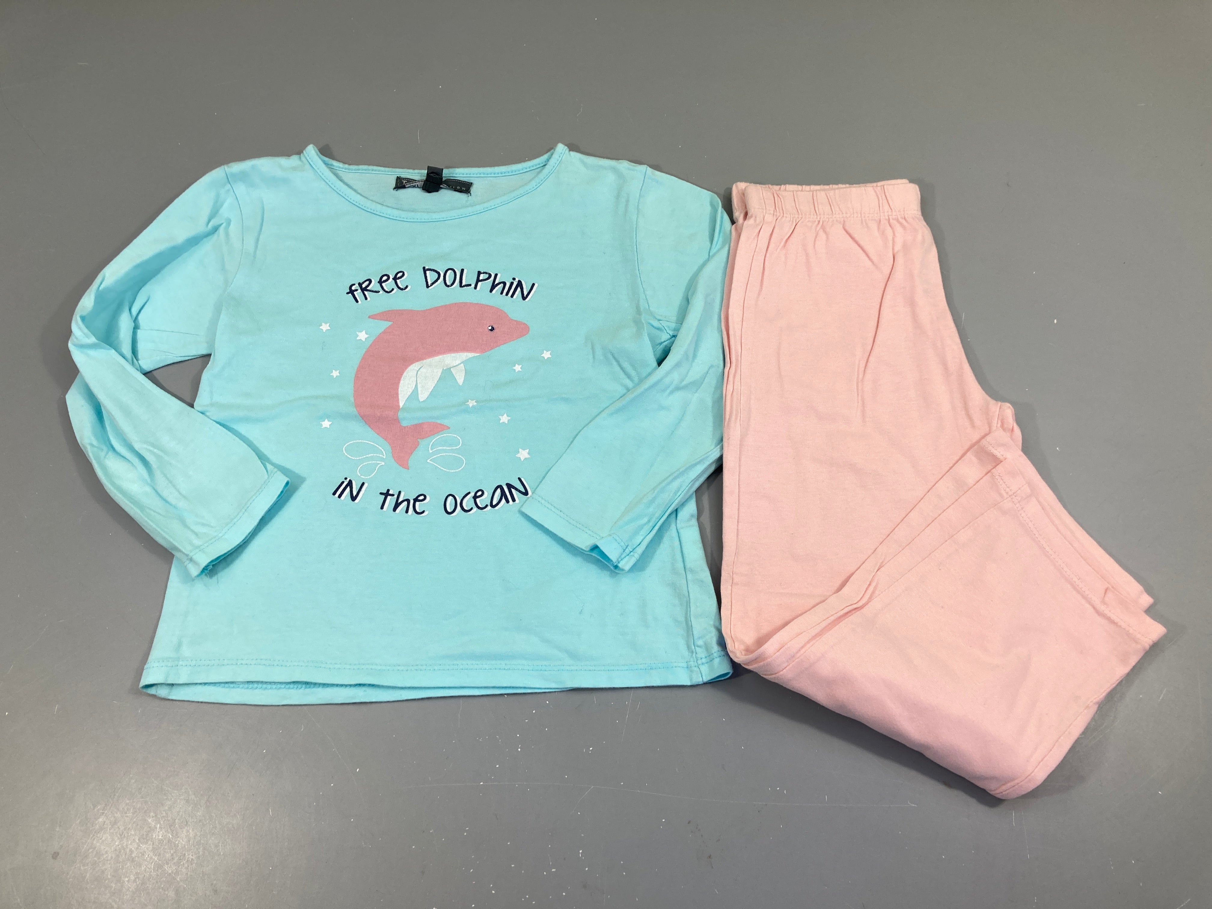 Pyjama 2pcs jersey bleu-Dauphin