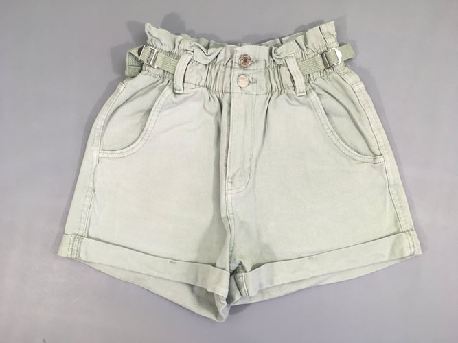 Short ample denim vert clair à revers, taille 36, moins cher chez Petit Kiwi