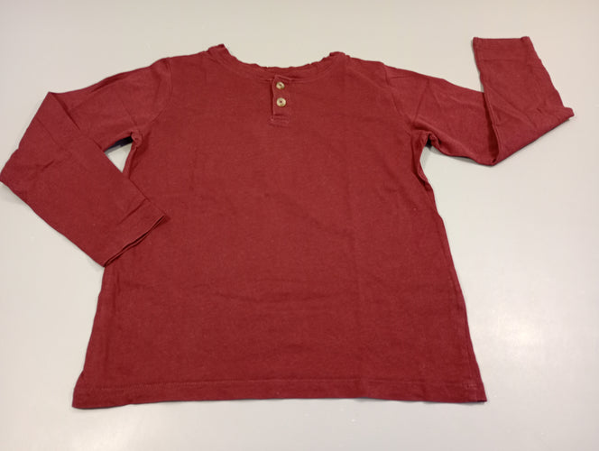 T-shirt m.l bordeau , 2 boutons, moins cher chez Petit Kiwi