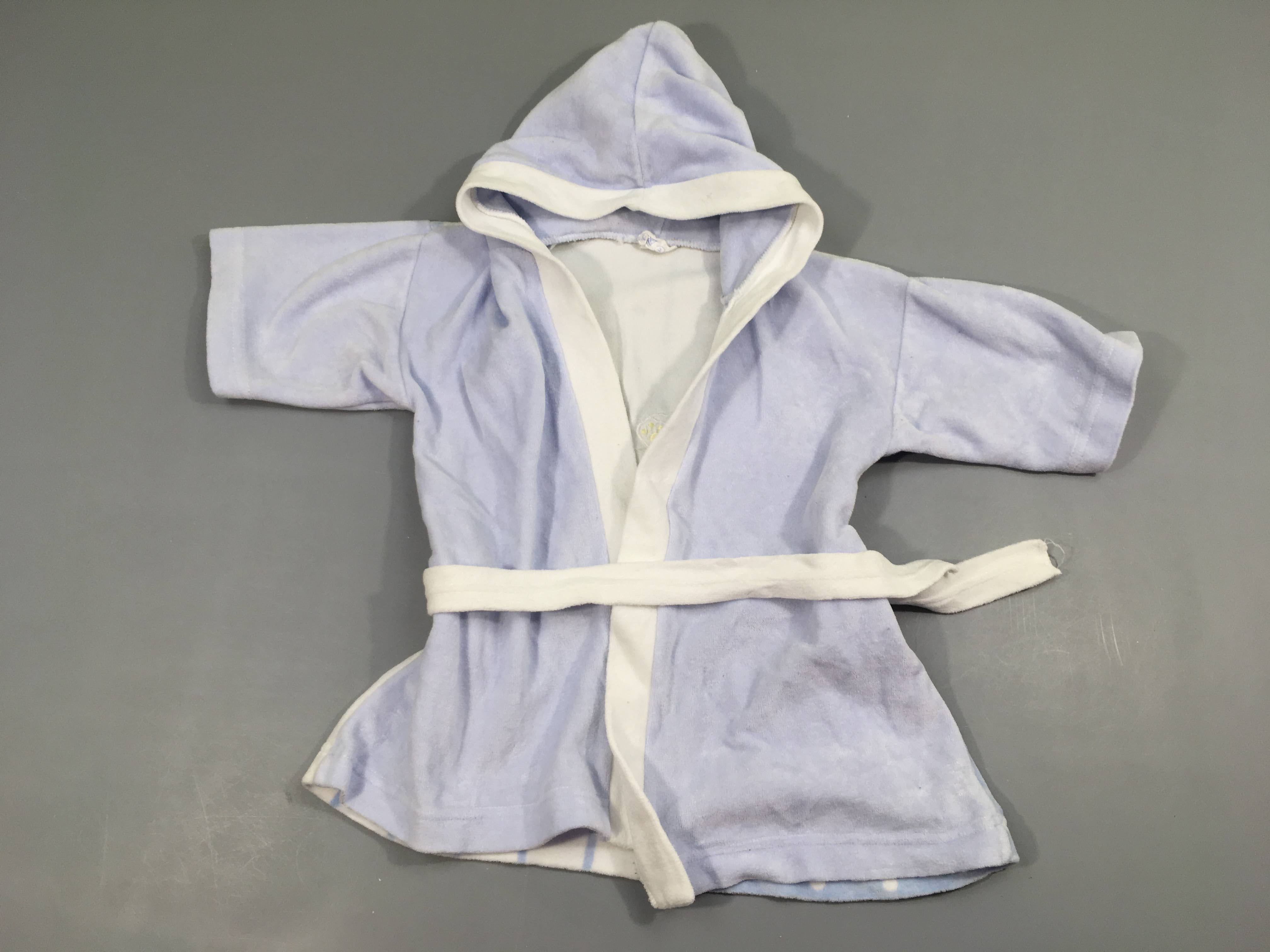 Peignoir velours bleu blanc