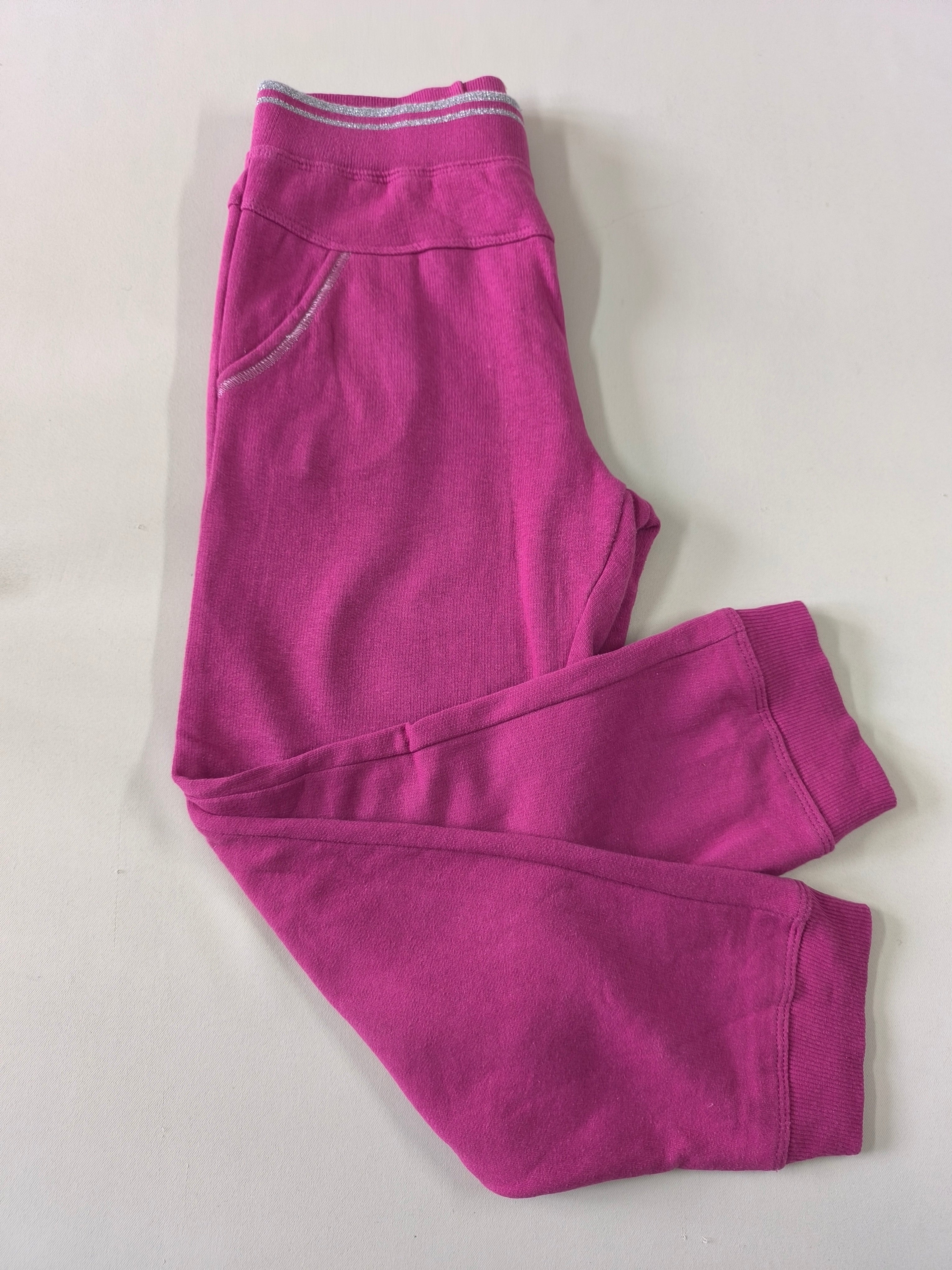 Pantalon molleton rose taille élastique à paillettes
