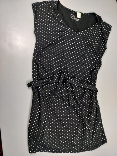 Robe m.c de grossesse noire à pois blancs, moins cher chez Petit Kiwi