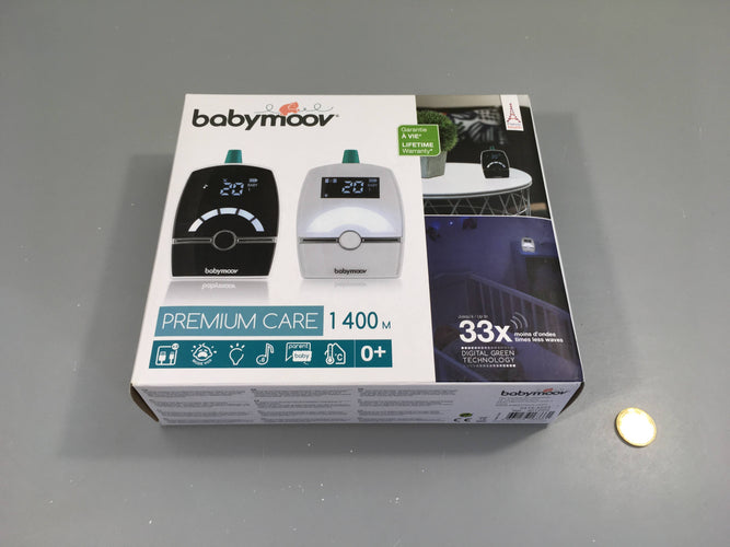 Babyphone babymoov premium care 1400m - fonctionne avec piles ou sur secteur, moins cher chez Petit Kiwi