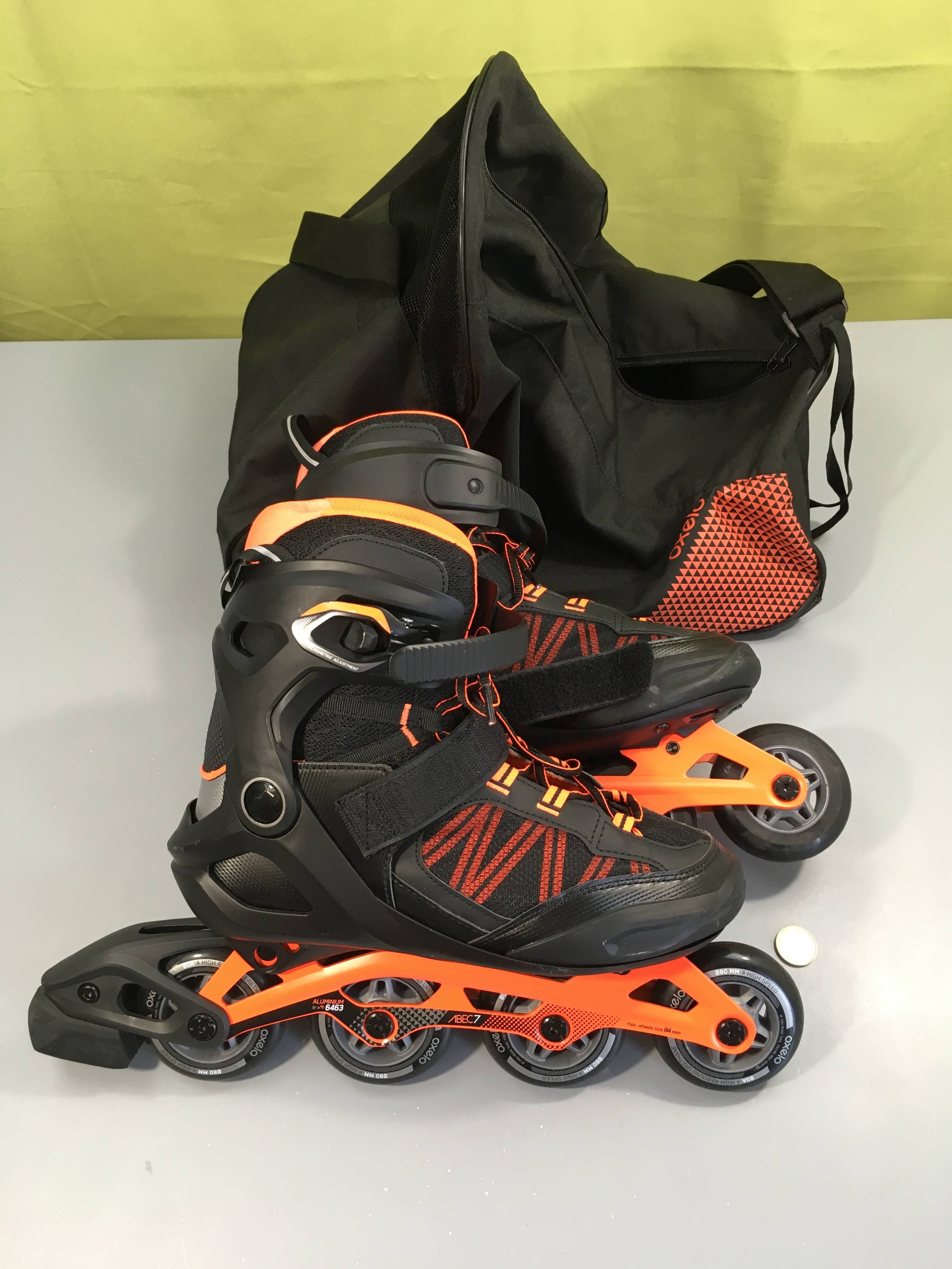 Rollers oxelo noir/orange - parfait état, 42