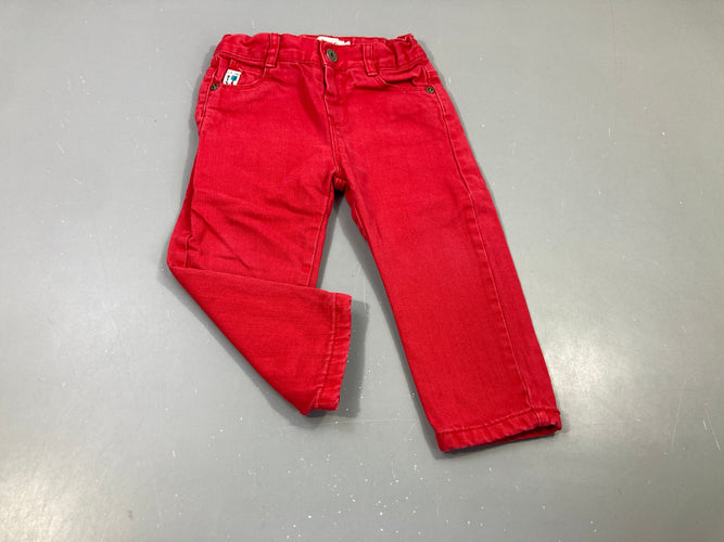 Pantalon denim rouge, moins cher chez Petit Kiwi