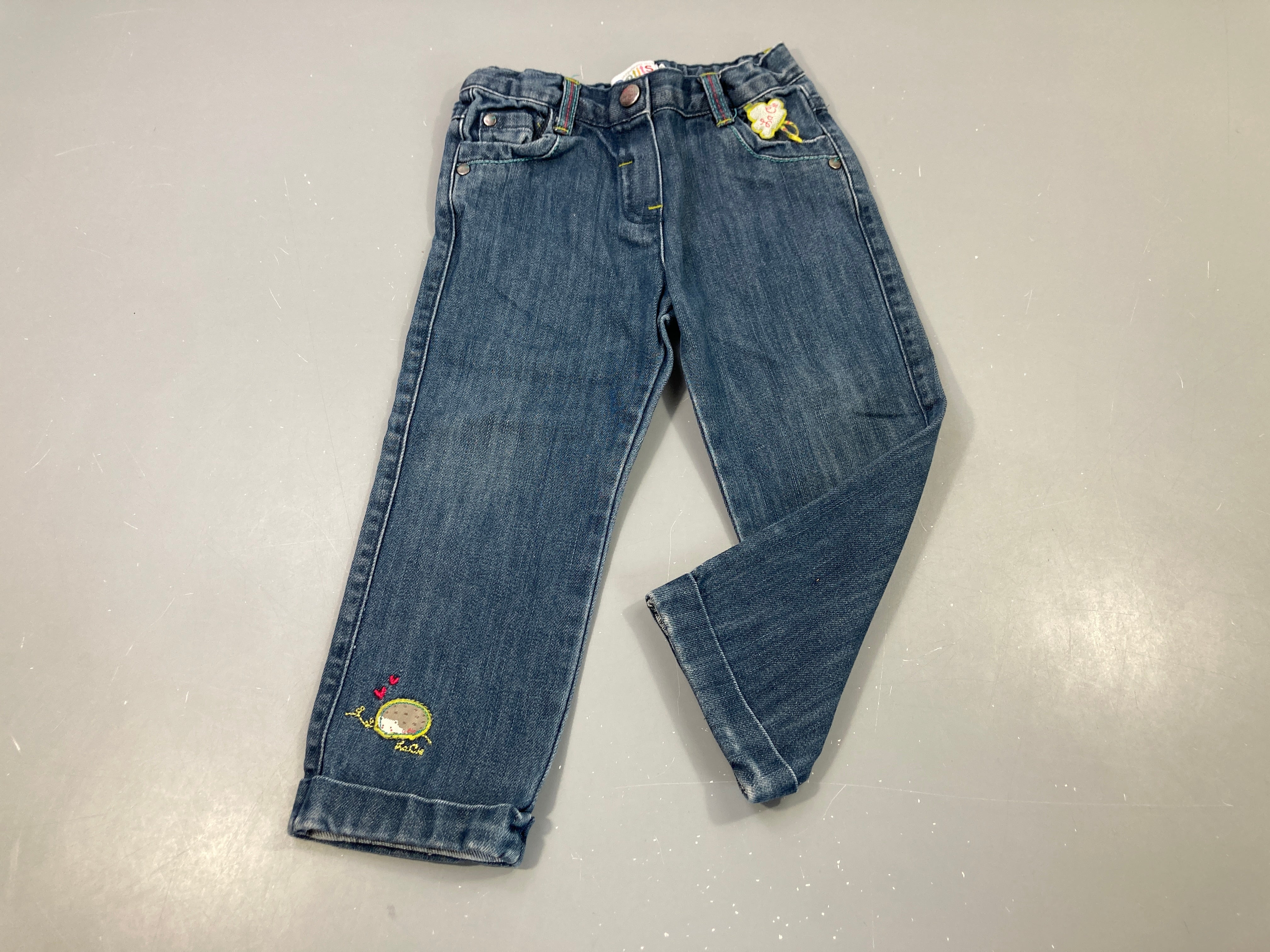 Pantalon denim , déco nuage 