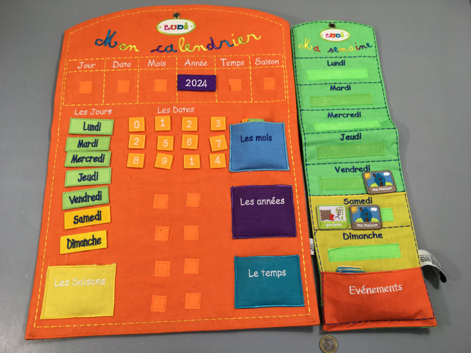 Ludi, mon calendrier (années périmées), ma semaine, moins cher chez Petit Kiwi