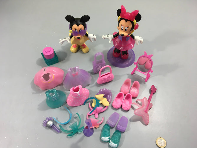 Minnie, 2 figurines 15cm avec accessoires, moins cher chez Petit Kiwi