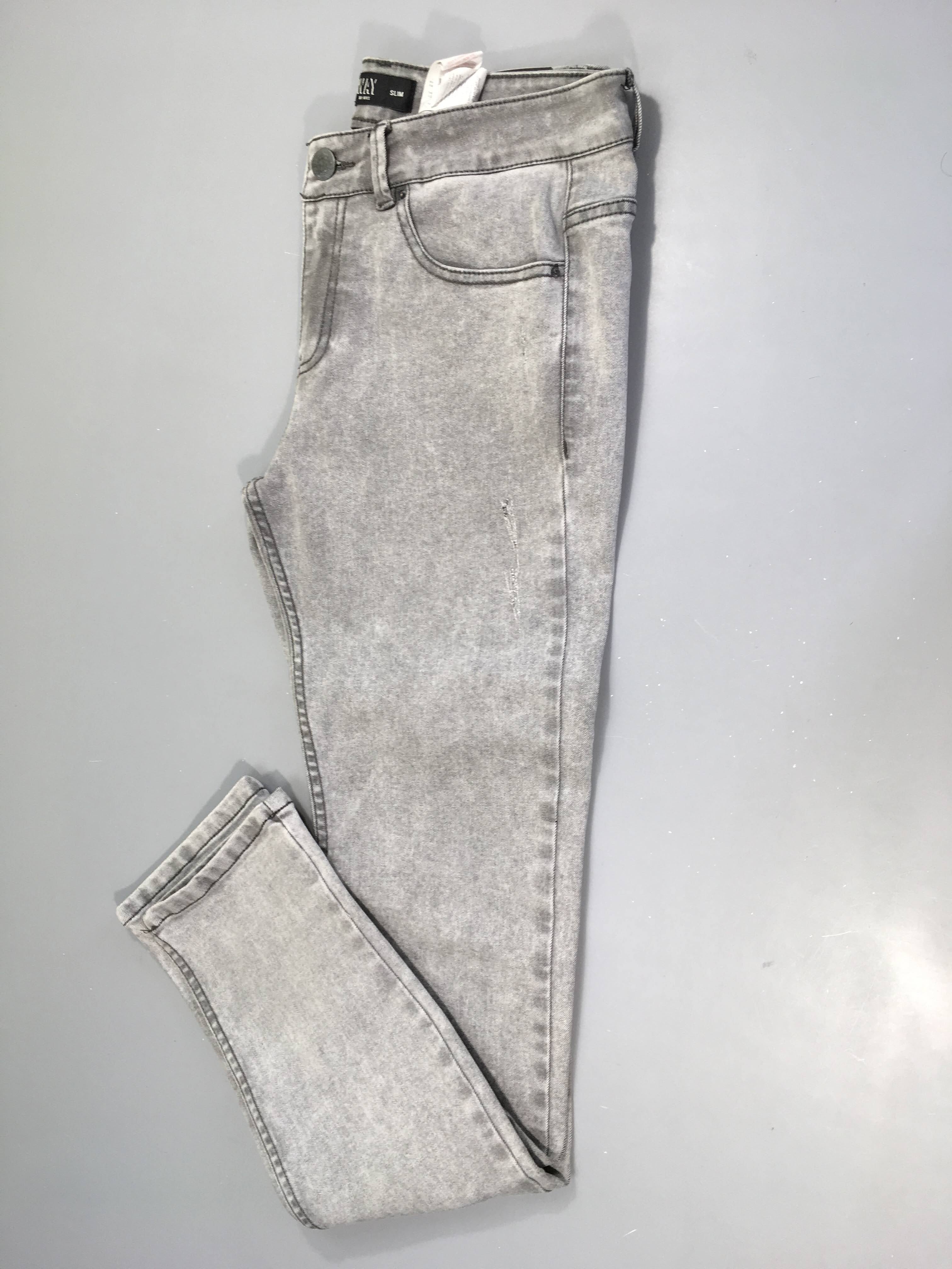 Jeans slim gris, 34