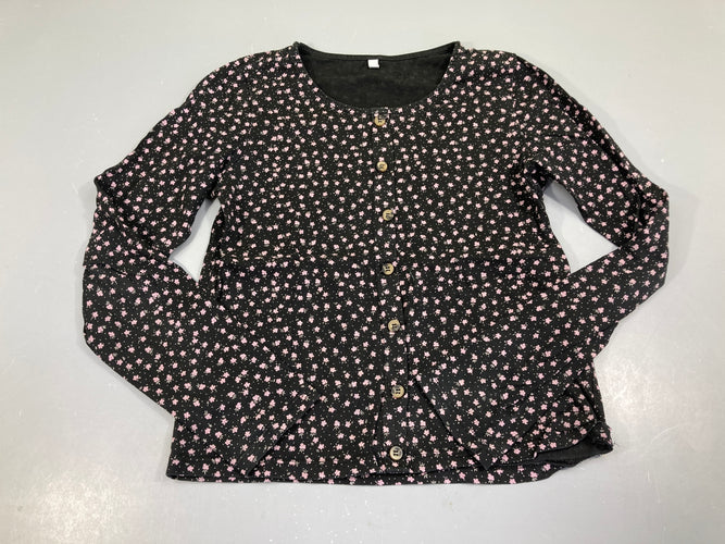 Chemisiser jersey noir fleuri, moins cher chez Petit Kiwi