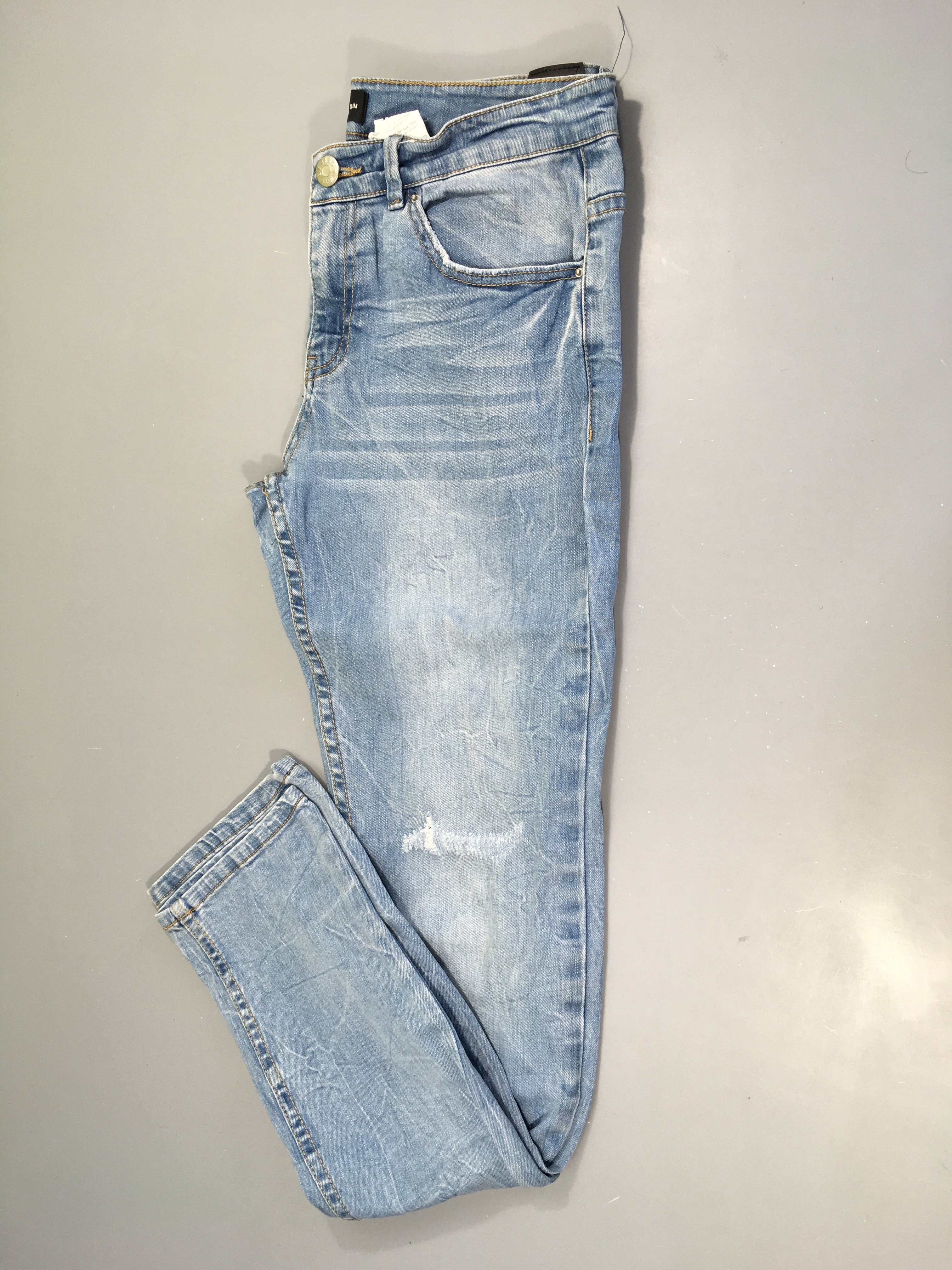 Jeans slim effet éraillé, 34