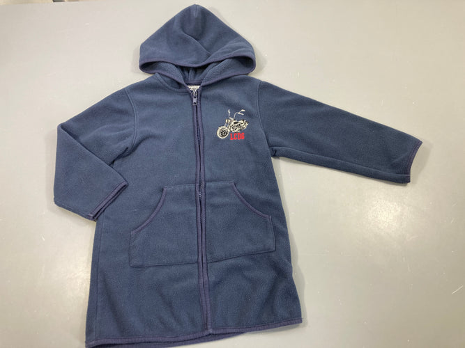 Gilet polar zippé à capuche bleu marine , moto "LCDG", moins cher chez Petit Kiwi