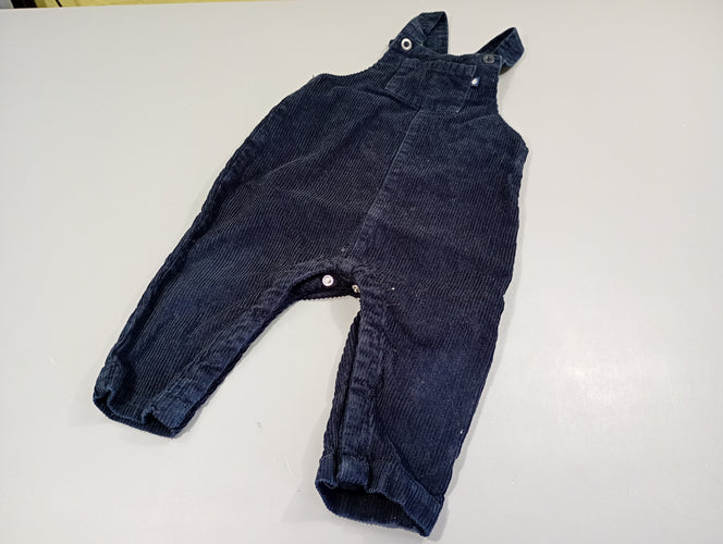 Salopette velours côtelé bleu marine, moins cher chez Petit Kiwi