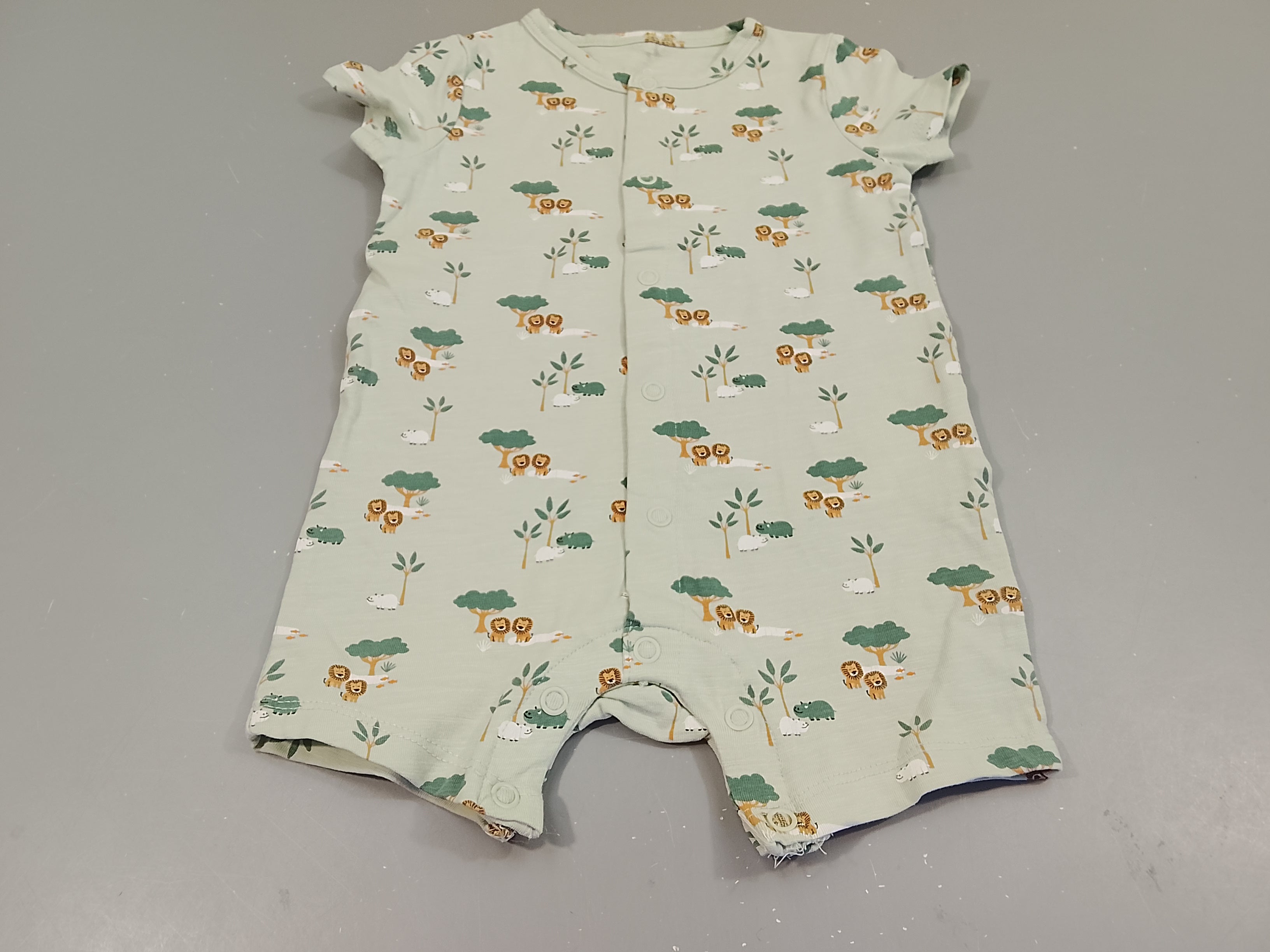 Combishort vert  d'eau ,imprimé jungle