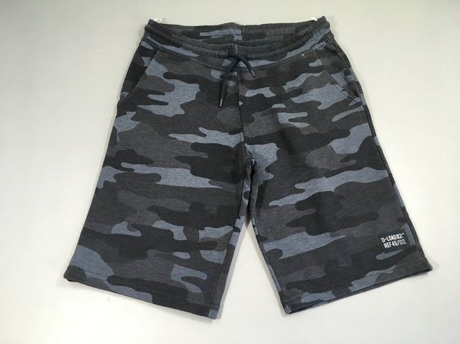 Bermuda molleton camouflage bleu, moins cher chez Petit Kiwi