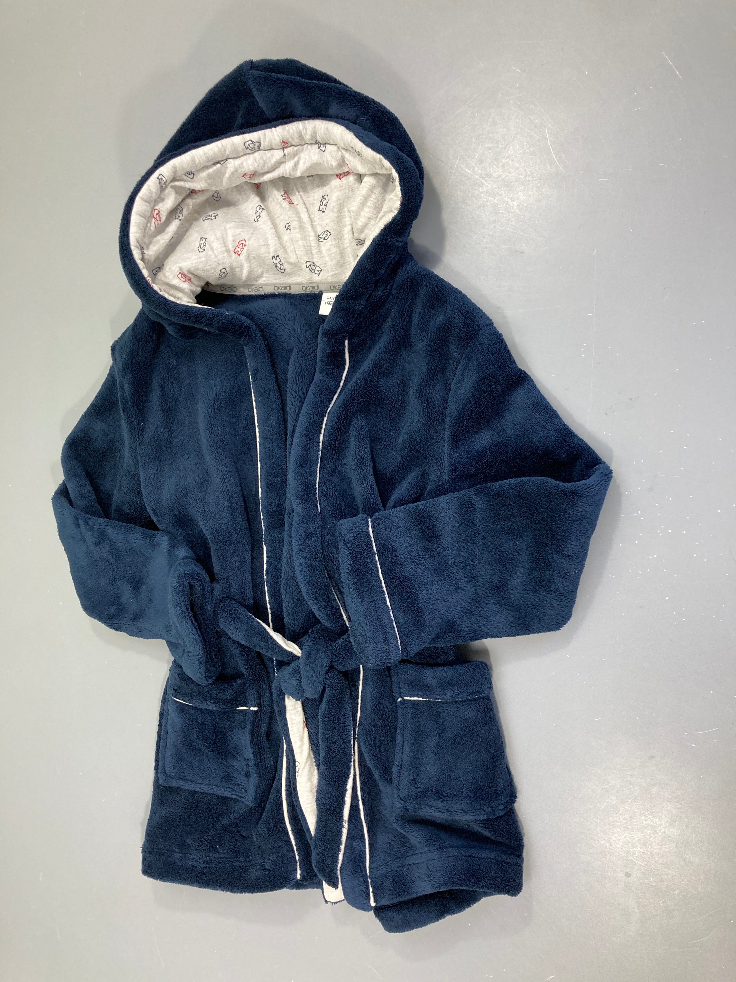 Peignoir velours bleu foncé