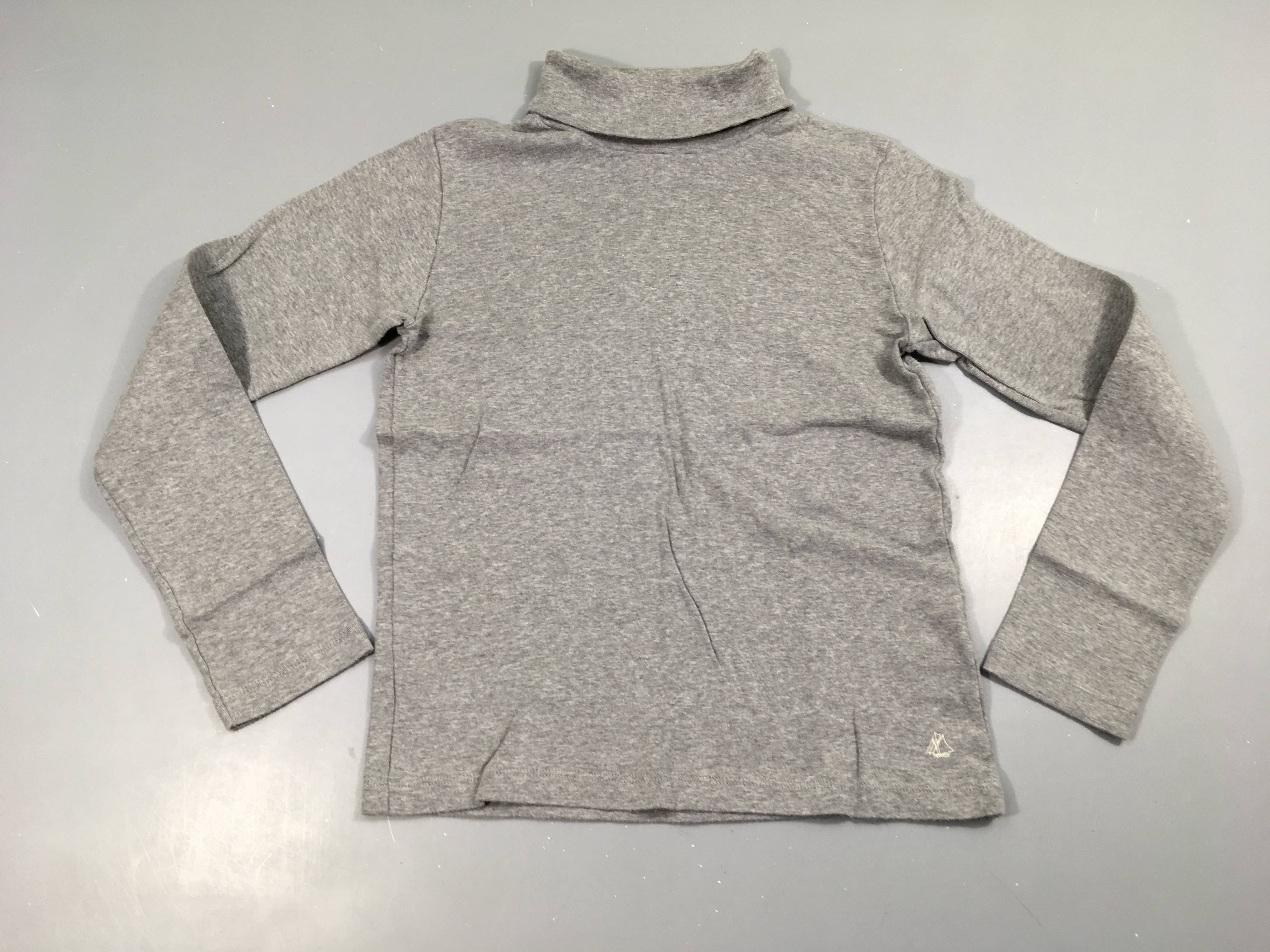 T-shirt col roulé gris chiné