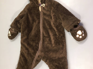 Combinaison pilote peluche brune Ours doublée polar