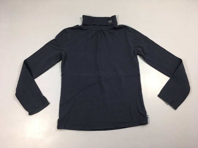 T-shirt col roulé bleu marine strass, moins cher chez Petit Kiwi