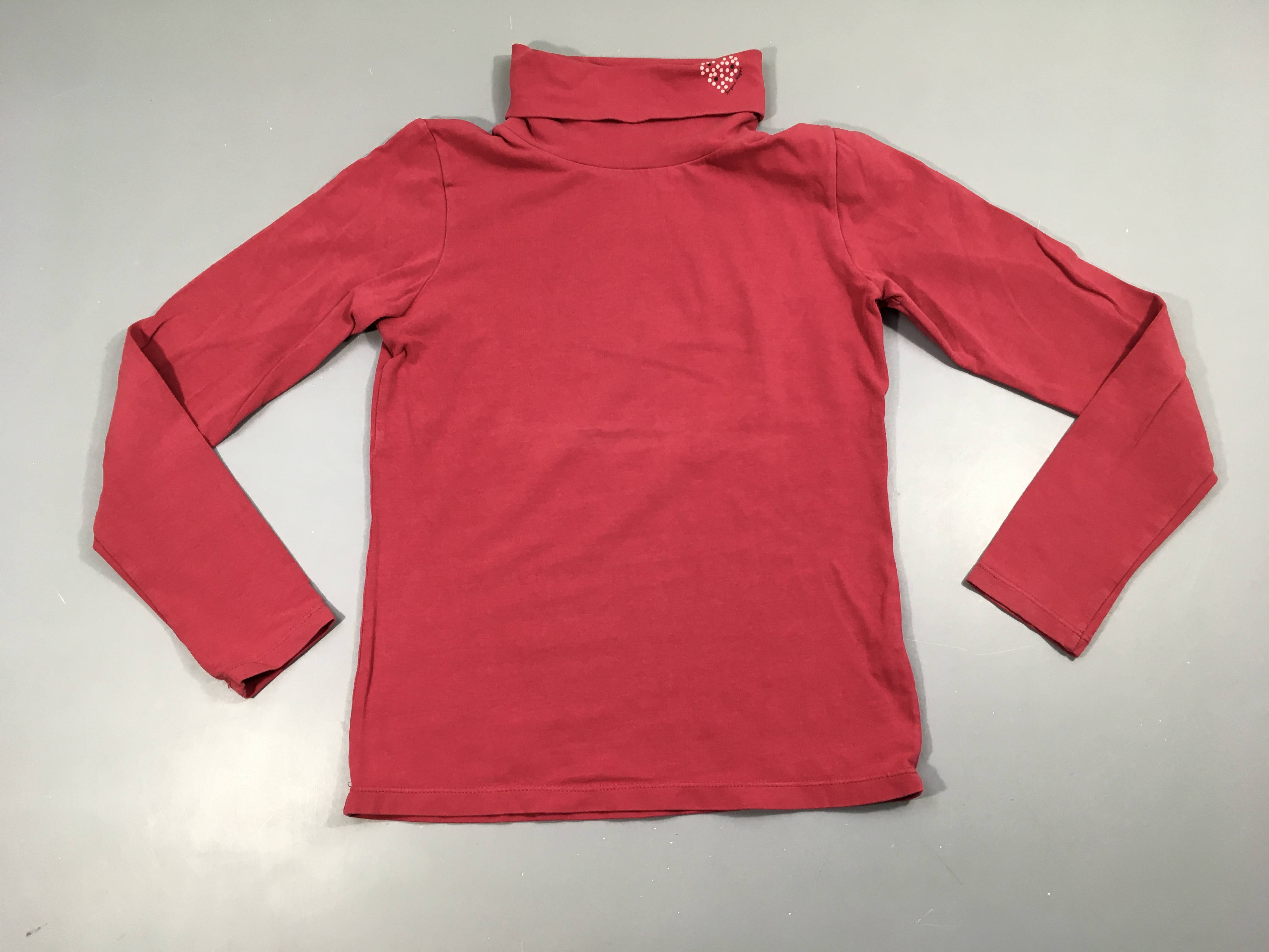 T-shirt col roulé rose coeur