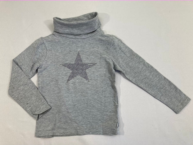 T-shirt m.l col roulé gris chiné étoile Enjoy, moins cher chez Petit Kiwi