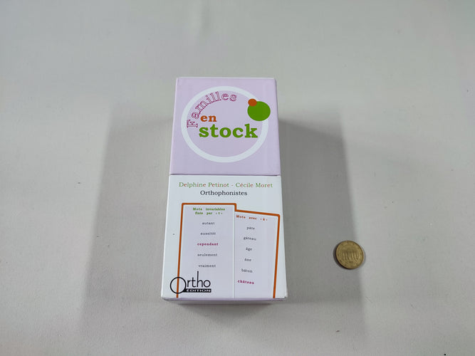 Familles en stock, jeu prmettant de travailler l'orthographe lexicale du CE2 au collège - Manque 1 carte, moins cher chez Petit Kiwi